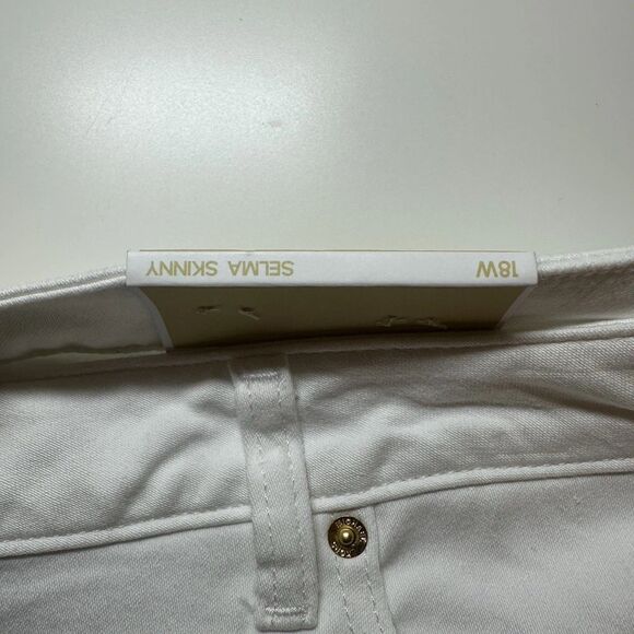 Michael Kors Selma Skinny Jeans Women Plus Sz 18W White Minimalist Comfy Casual - Picture 7 of 15